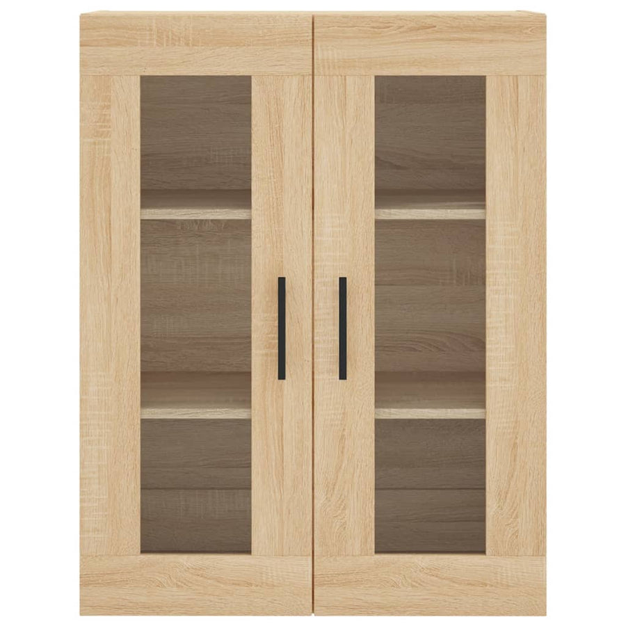 Hoge Kast 69,5X34X80 Cm Bewerkt Hout Kleurig Sonoma eiken 1 houten deur 3 lades