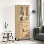 Hoge kast 69,5x34x80 cm bewerkt hout sonoma eiken