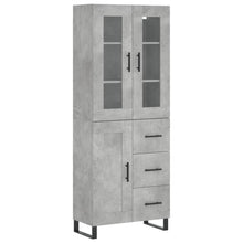 Hoge Kast 69,5X34X180 Cm Bewerkt Hout Betongrijs