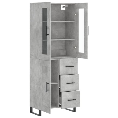 Hoge Kast 69,5X34X180 Cm Bewerkt Hout Betongrijs
