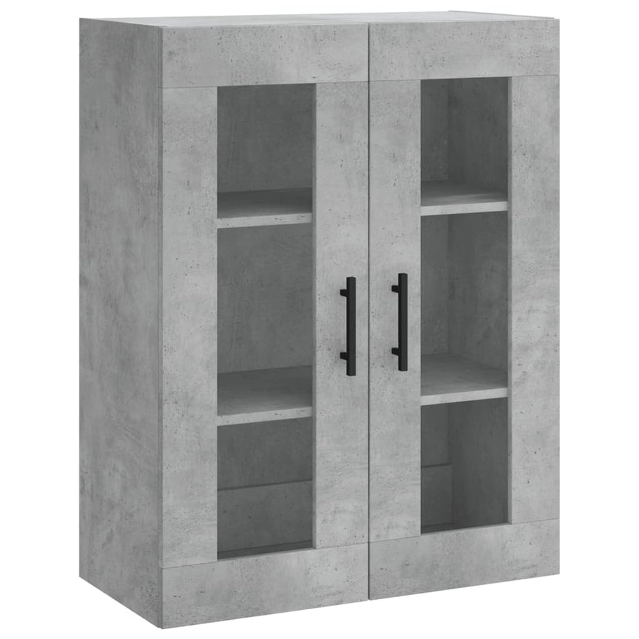 Hoge Kast 69,5X34X180 Cm Bewerkt Hout Betongrijs