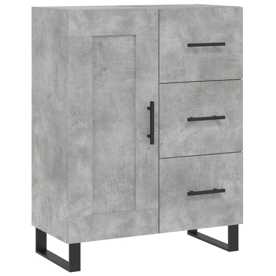 Hoge Kast 69,5X34X180 Cm Bewerkt Hout Betongrijs