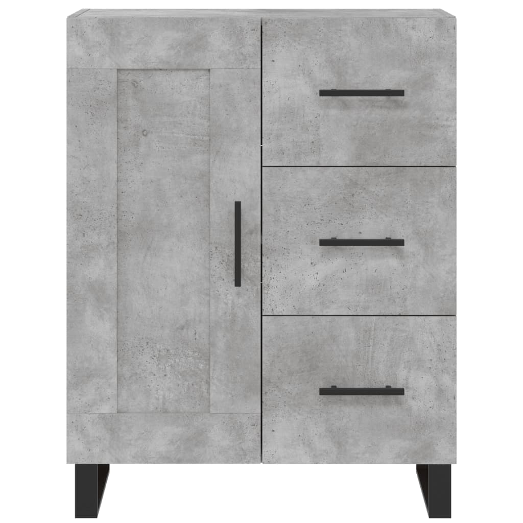 Hoge Kast 69,5X34X180 Cm Bewerkt Hout Betongrijs