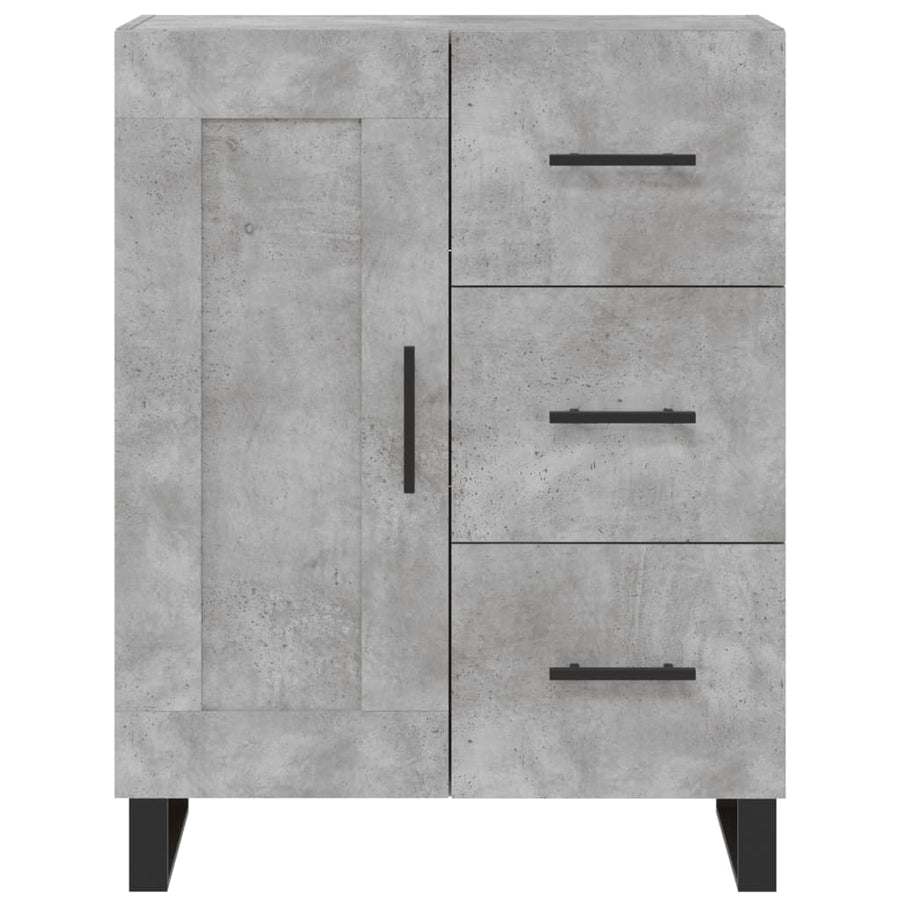 Hoge Kast 69,5X34X180 Cm Bewerkt Hout Betongrijs
