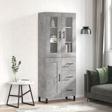 Hoge Kast 69,5X34X180 Cm Bewerkt Hout Betongrijs