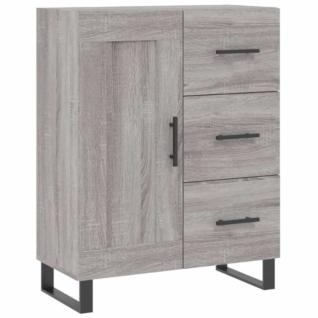 Hoge kast 69,5x34x180 cm bewerkt hout grijs sonoma eikenkleurig
