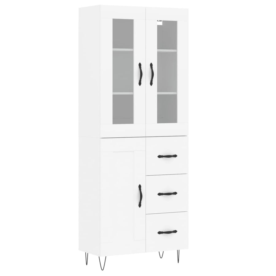 Hoge Kast 69,5X34X180 Cm Bewerkt Hout Wit