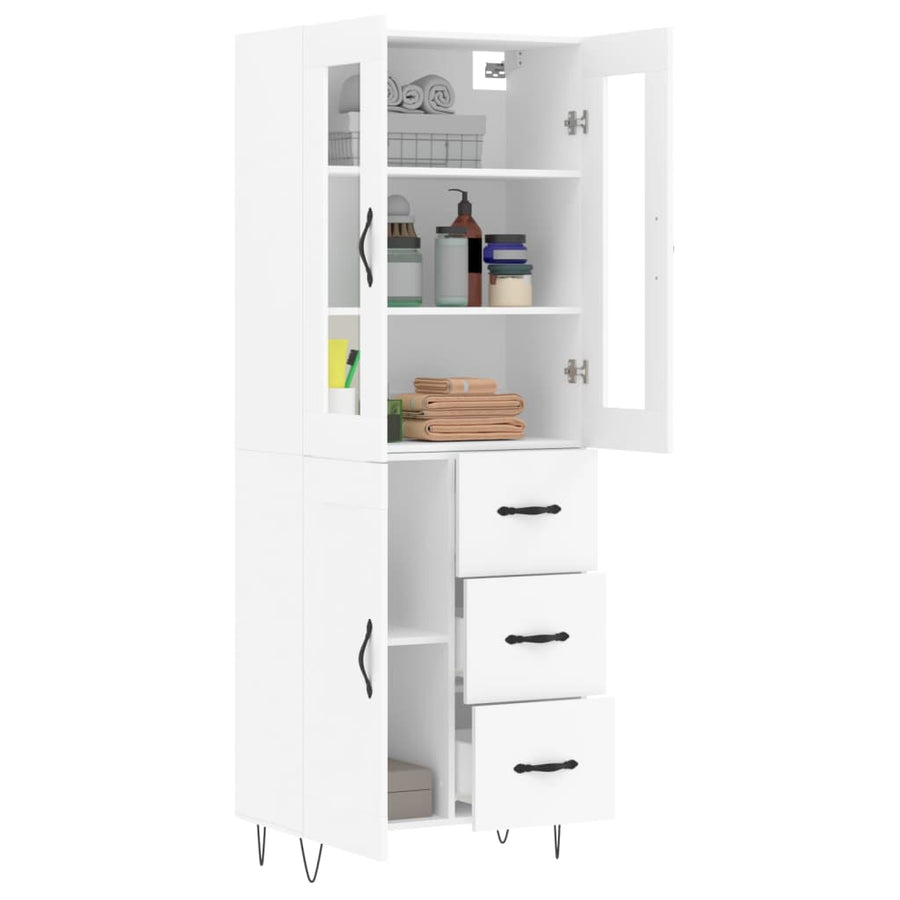 Hoge Kast 69,5X34X180 Cm Bewerkt Hout Wit