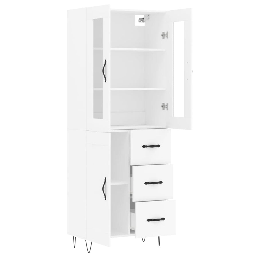 Hoge Kast 69,5X34X180 Cm Bewerkt Hout Wit