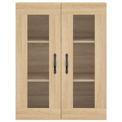 Hoge Kast 69,5X34X80 Cm Bewerkt Hout Kleurig Sonoma eiken 1 houten deur 3 lades