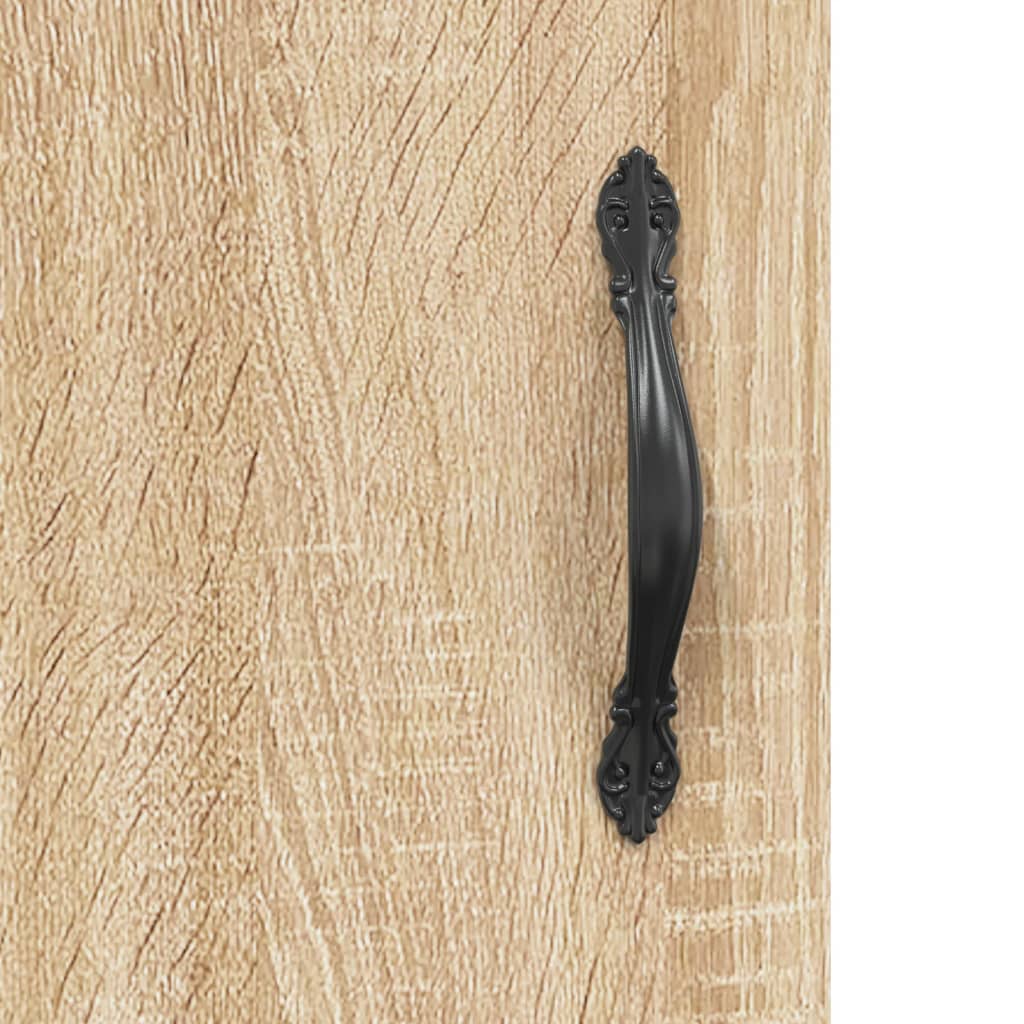 Hoge Kast 69,5X34X80 Cm Bewerkt Hout Kleurig Sonoma eiken 1 houten deur 3 lades