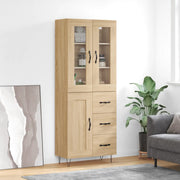 Hoge kast 69,5x34x80 cm bewerkt hout sonoma eiken