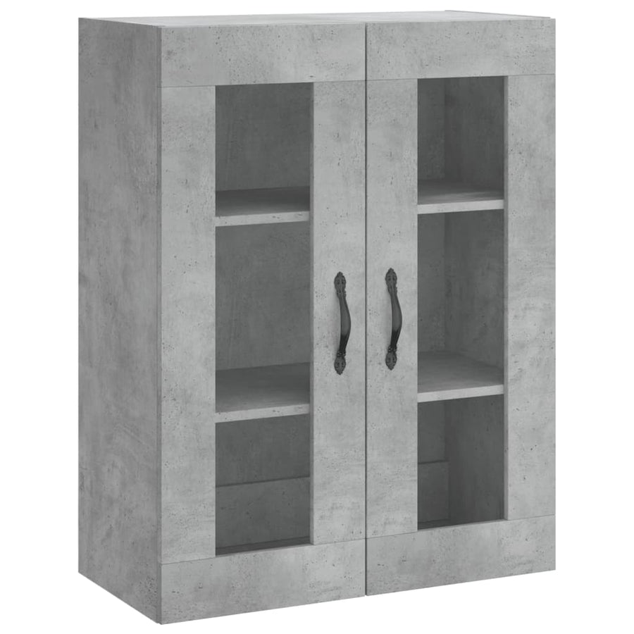 Hoge Kast 69,5X34X180 Cm Bewerkt Hout Betongrijs