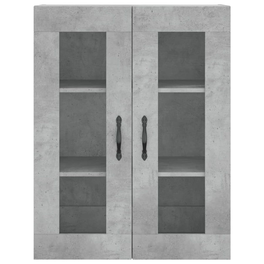 Hoge Kast 69,5X34X180 Cm Bewerkt Hout Betongrijs