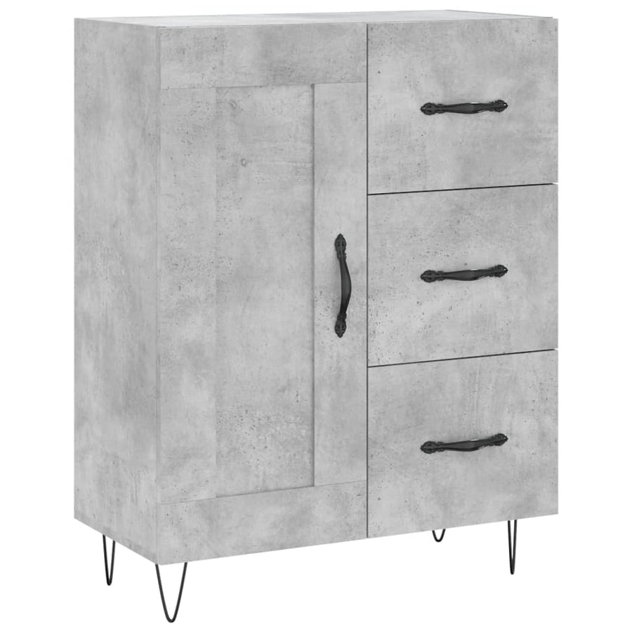Hoge Kast 69,5X34X180 Cm Bewerkt Hout Betongrijs