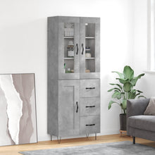 Hoge Kast 69,5X34X180 Cm Bewerkt Hout Betongrijs