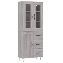 Hoge Kast 69,5X34X180 Cm Bewerkt Hout Eikenkleurig Grijs sonoma