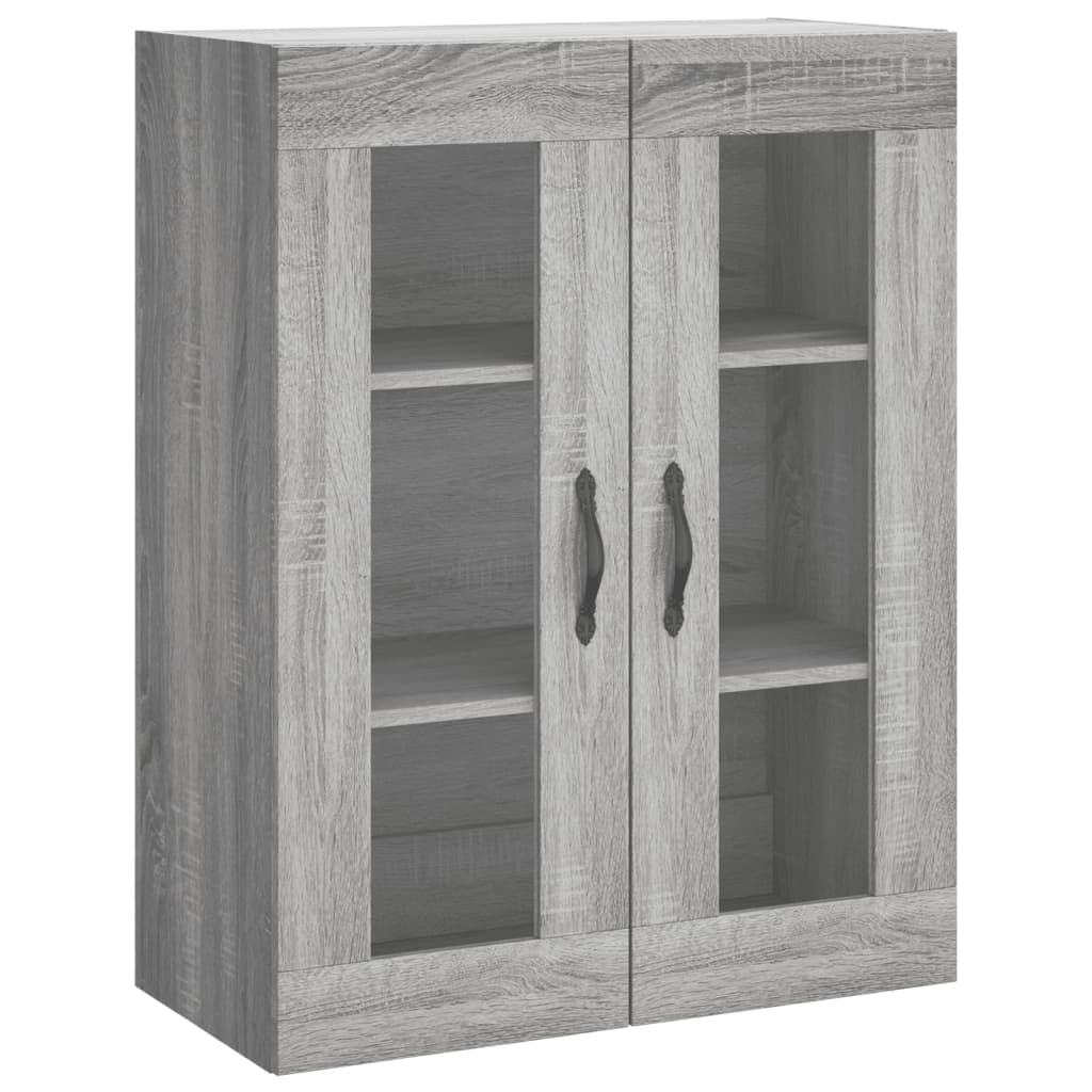 Hoge Kast 69,5X34X180 Cm Bewerkt Hout Eikenkleurig Grijs sonoma
