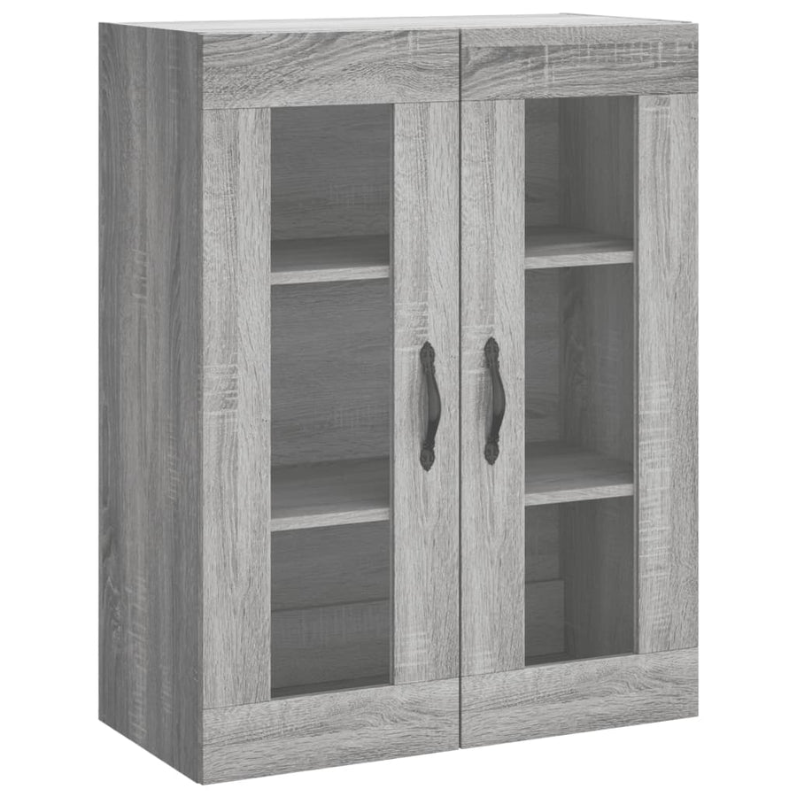 Hoge Kast 69,5X34X180 Cm Bewerkt Hout Eikenkleurig Grijs sonoma