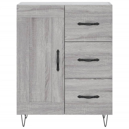 Hoge Kast 69,5X34X180 Cm Bewerkt Hout Eikenkleurig Grijs sonoma
