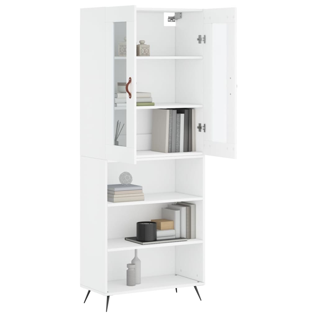 Hoge Kast 69,5X34X180 Cm Bewerkt Hout Wit