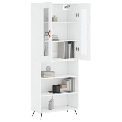 Hoge Kast 69,5X34X180 Cm Bewerkt Hout Wit