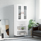 Tall cabinet 69.5x34x180 cm engineered wood white