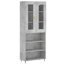 Hoge Kast 69,5X34X180 Cm Bewerkt Hout Betongrijs