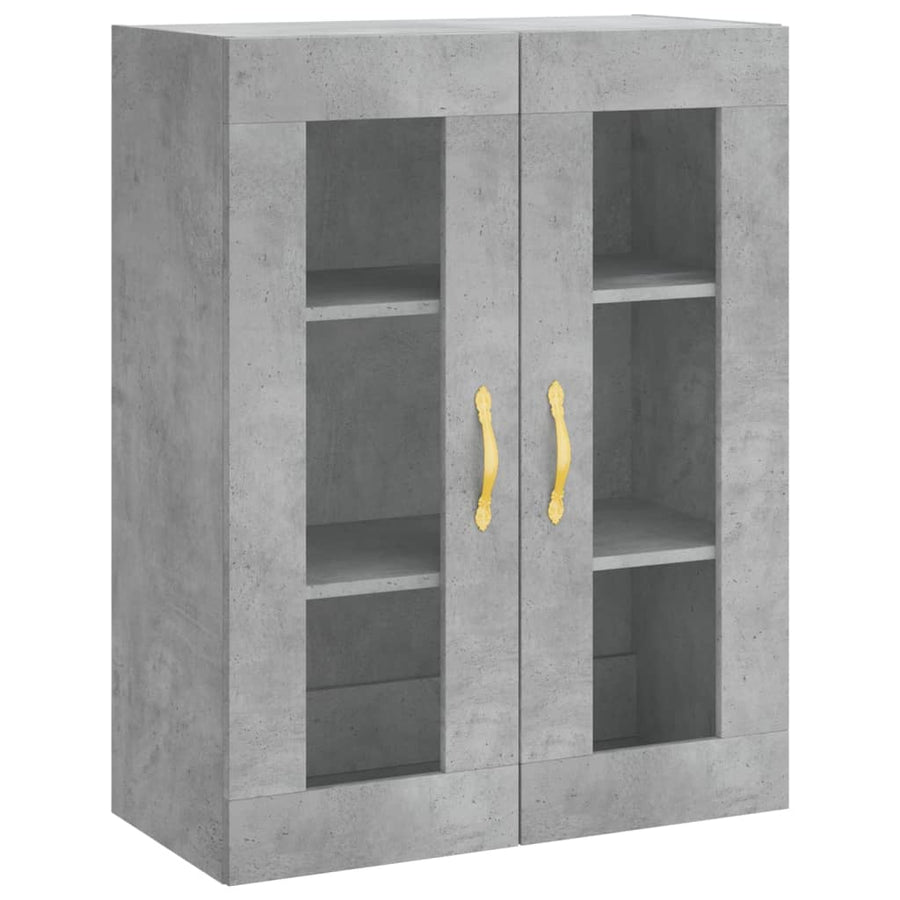 Hoge Kast 69,5X34X180 Cm Bewerkt Hout Betongrijs