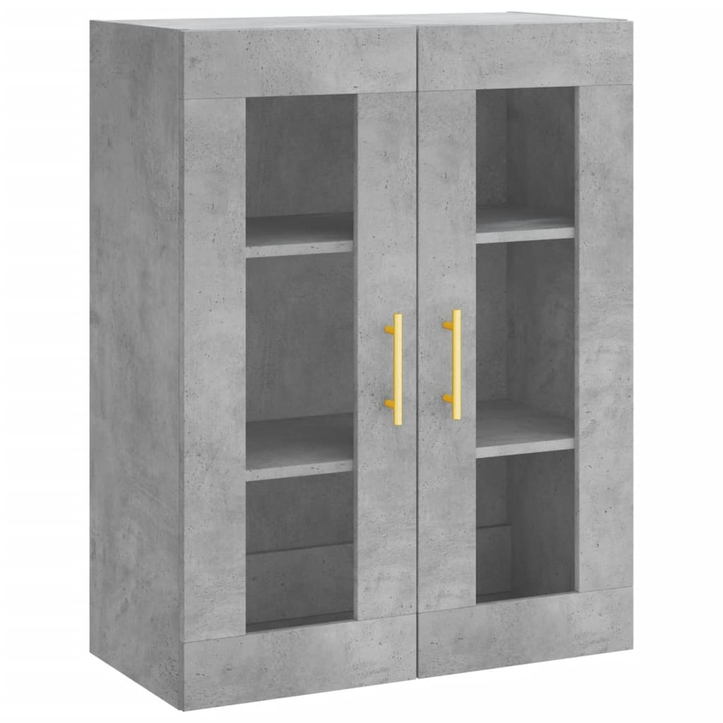 Hoge Kast 69,5X34X180 Cm Bewerkt Hout Betongrijs