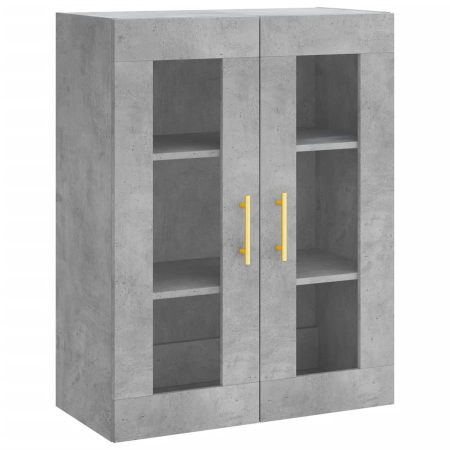 Hoge Kast 69,5X34X180 Cm Bewerkt Hout Betongrijs