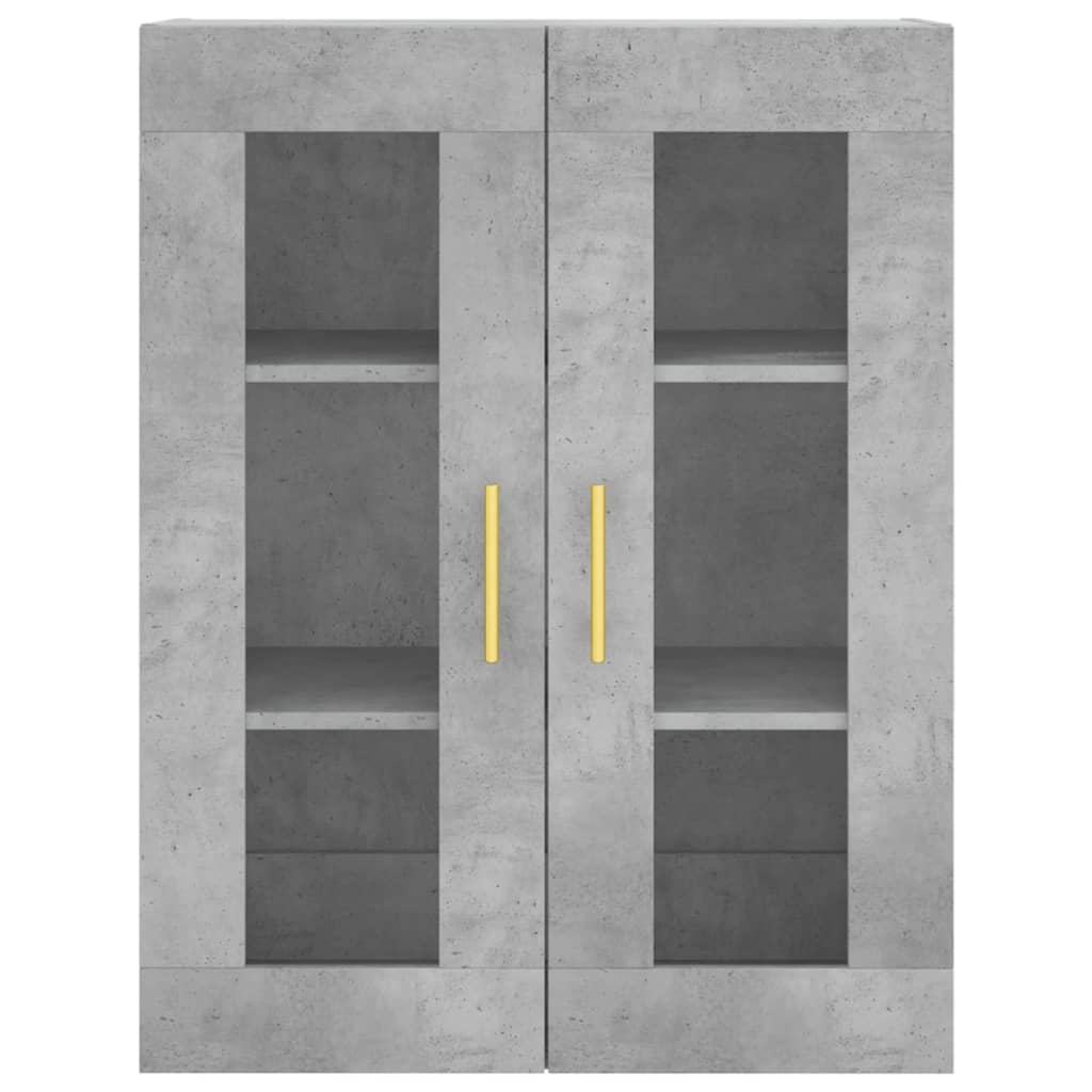 Hoge Kast 69,5X34X180 Cm Bewerkt Hout Betongrijs
