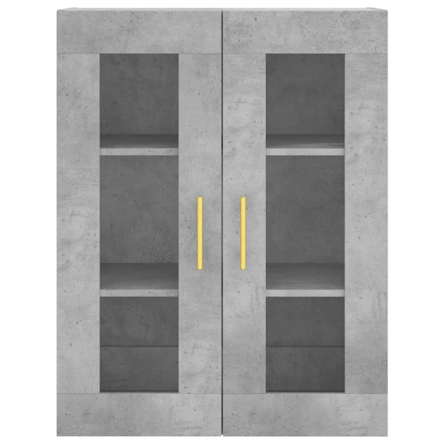 Hoge Kast 69,5X34X180 Cm Bewerkt Hout Betongrijs