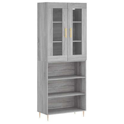 Hoge Kast 69,5X34X180 Cm Bewerkt Hout Grijs Sonoma Eikenkleurig
