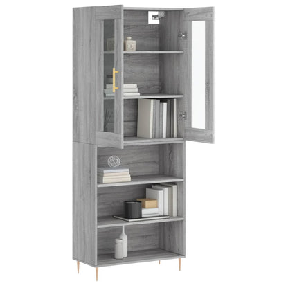 Hoge Kast 69,5X34X180 Cm Bewerkt Hout Grijs Sonoma Eikenkleurig
