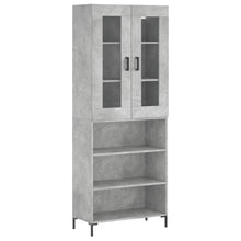 Hoge Kast 69,5X34X180 Cm Bewerkt Hout Betongrijs