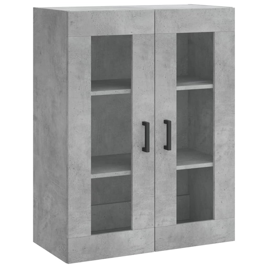 Hoge Kast 69,5X34X180 Cm Bewerkt Hout Betongrijs