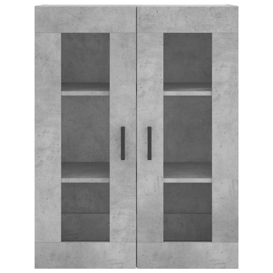 Hoge Kast 69,5X34X180 Cm Bewerkt Hout Betongrijs