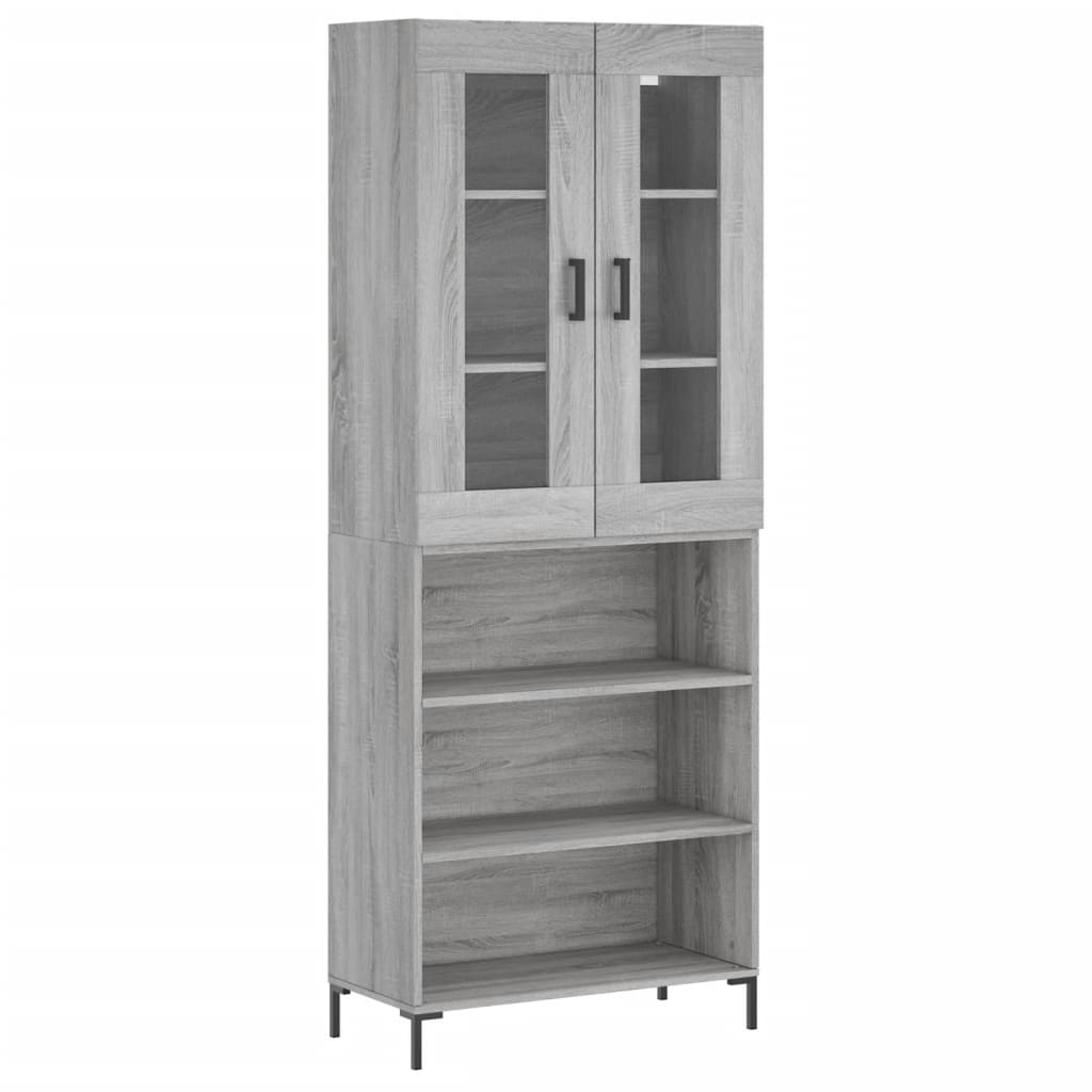 Hoge Kast 69,5X34X180 Cm Bewerkt Hout Grijs Sonoma Eikenkleurig