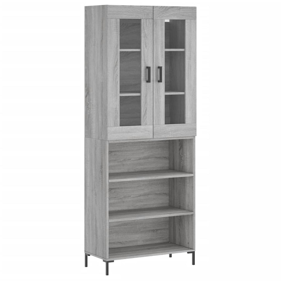 Hoge Kast 69,5X34X180 Cm Bewerkt Hout Grijs Sonoma Eikenkleurig