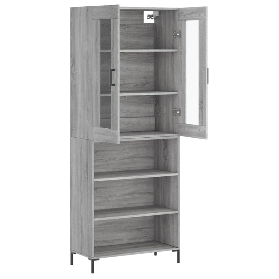 Hoge Kast 69,5X34X180 Cm Bewerkt Hout Grijs Sonoma Eikenkleurig