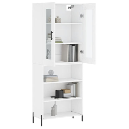 Hoge Kast 69,5X34X180 Cm Bewerkt Hout Wit