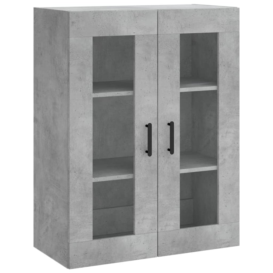 Hoge Kast 69,5X34X180 Cm Bewerkt Hout Betongrijs