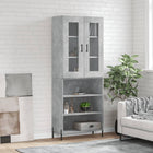 Hoge kast 69,5x34x180 cm bewerkt hout betongrijs