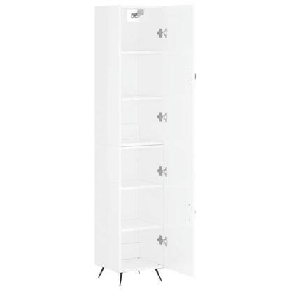 Hoge Kast 34,5X34X180 Cm Bewerkt Hout Hoogglans Wit