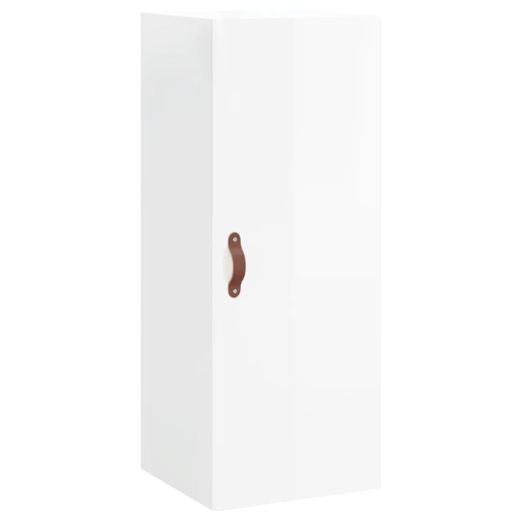 Hoge Kast 34,5X34X180 Cm Bewerkt Hout Hoogglans Wit