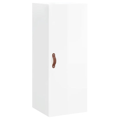 Hoge Kast 34,5X34X180 Cm Bewerkt Hout Hoogglans Wit