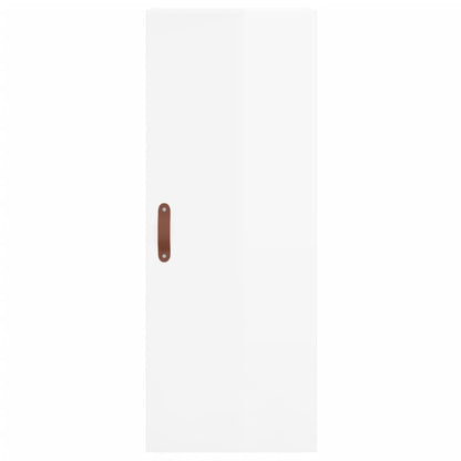 Hoge Kast 34,5X34X180 Cm Bewerkt Hout Hoogglans Wit