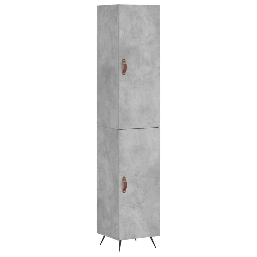 Hoge Kast 34,5X34X180 Cm Bewerkt Hout Betongrijs