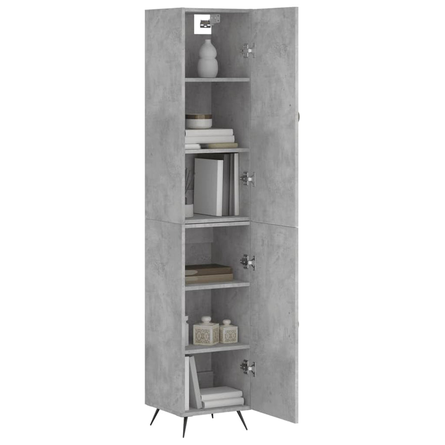 Hoge Kast 34,5X34X180 Cm Bewerkt Hout Betongrijs